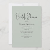 Sage Green Modern Brautparty Einladung (Vorderseite)