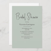 Sage Green Modern Brautparty Einladung (Vorne/Hinten)