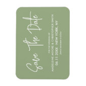 Sage Green Modern Calligraphy Save the Date Magnet (Vertikal)