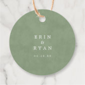 Sage Green Modern Calligraphy Wedding Vielen Dank Geschenkanhänger (Rückseite)