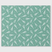 Sage Green Modern Christmas Tree Muster Geschenkpapier (Flach)