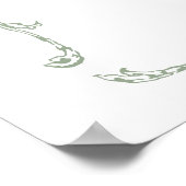 Sage Green Modern Classic French Bridal Shower Poster (Ecke)