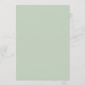 Sage Green Modern Classic French Frame Wedding Menükarte (Rückseite)