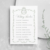 Sage Green Modern Classic French Wedding Timeline Programm