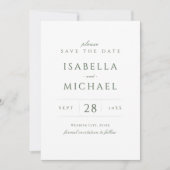 Sage Green Modern Classy Luxe Save the Date Einladung (Vorderseite)
