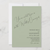 Sage Green Modern Custom Foto Collage Hochzeit Einladung (Vorderseite)