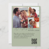 Sage Green Modern Custom Foto Collage Hochzeit Einladung (Rückseite)