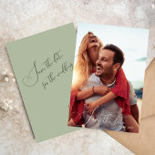 Sage Green Modern Custom Foto Save the Date Einladung