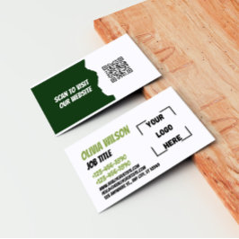 Sage Green Modern Elegant QR Business Card Visitenkarte