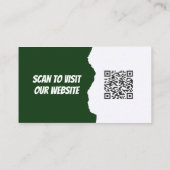 Sage Green Modern Elegant QR Business Card Visitenkarte (Rückseite)
