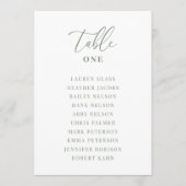 Sage Green Modern elegante Hochzeitstisch-Sitzkart (Vorderseite)