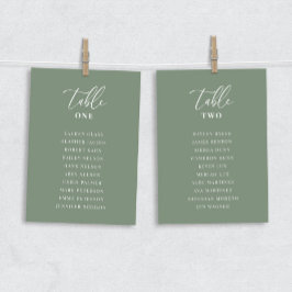 Sage Green Modern elegante Hochzeitstisch-Sitzkart