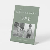 Sage Green Modern Elegante Hochzeitzeitzeitzeitzei Sockelschild (Vorderseite)