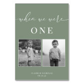 Sage Green Modern Elegante Hochzeitzeitzeitzeitzei Tischnummer (Vorderseite)