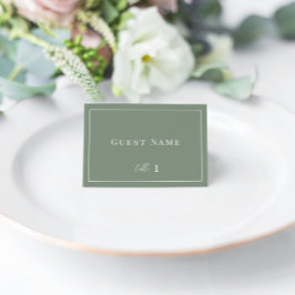 Sage Green Modern Elegante Wedding Escort Card Tischnummer