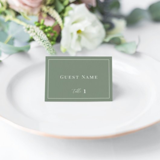 Sage Green Modern Elegante Wedding Escort Card Tischnummer