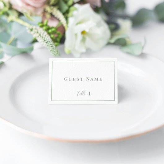 Sage Green Modern Elegante Wedding Escort Card Tischnummer