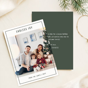 Sage Green Modern Elegantes Familienweihnachtsfest Feiertagskarte