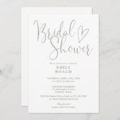 Sage Green Modern Elegantes Script-Brautparty Einladung (Vorne/Hinten)