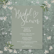 Sage Green Modern Elegantes Script-Brautparty