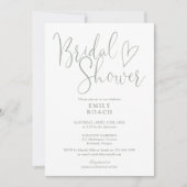 Sage Green Modern Elegantes Script-Brautparty Einladung (Vorderseite)