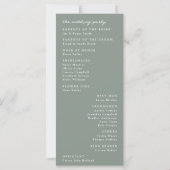 Sage Green Modern Floral Botanical Wedding Program (Rückseite)