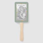 Sage Green Modern Foto Gold Heart Wedding Program Fächer (Rückseite)