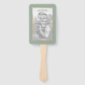 Sage Green Modern Foto Gold Heart Wedding Program Fächer (Vorderseite)