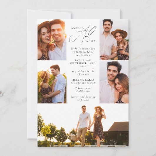 Sage Green Modern Foto QR Code Alles in einer Hoch Einladung (Vorderseite)