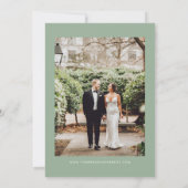 Sage Green Modern Foto Save the Dates Einladungen (Rückseite)