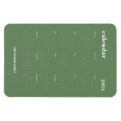 Sage Green Modern Full Year 2024 Calendar Magnet (Horizontal)