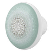 Sage Green Modern Geometric Mandala Keramikknauf (Rechts)