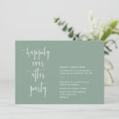 Sage Green Modern glücklich immer nach QR Code Fot Einladung (Stehend Vorderseite)