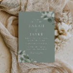Sage Green Modern Green Leaf Hochzeit Einladung<br><div class="desc">Sage Green Modern Minimal Green Leaf Hochzeitseinladung Siehe Matching Kollektion in unserem Nest und Nest Store</div>