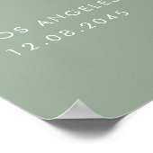 Sage Green Modern Handgeschriebenes Script-Brautpa Poster (Ecke)