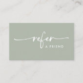 Sage Green Modern Handschriftlich Empfehlungskarte (Vorderseite)