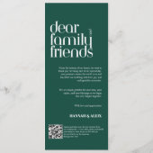 Sage Green Modern Handwriting Wedding Dinner  Menükarte (Rückseite)