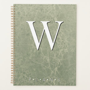 Sage Green Modern Marbour Monogram Planer