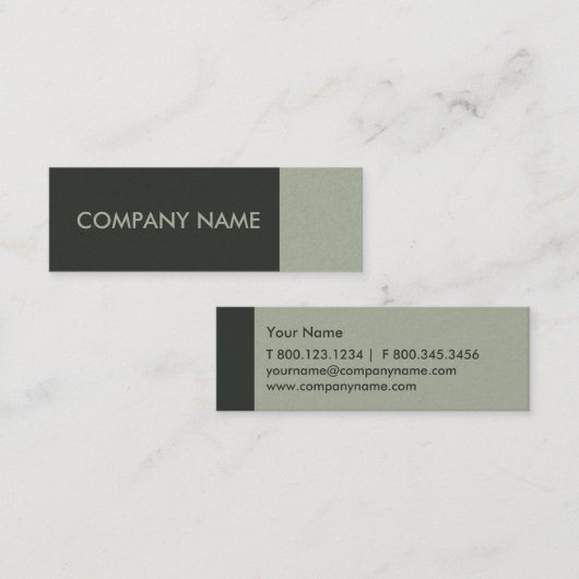 Sage Green Modern Mini Visitenkarte (Vorne/Hinten)