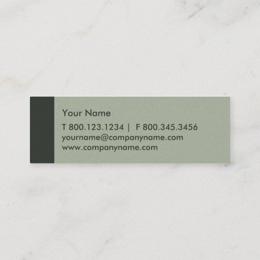 Sage Green Modern Mini Visitenkarte (Rückseite)