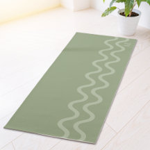 Sage Green Modern Minimal Wavy Lines And Initials