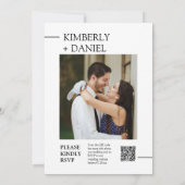 Sage Green Modern Minimal Wedding QR Code Foto Einladung (Rückseite)