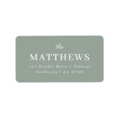 Sage Green Modern Minimalist Stylish Elegant Adressaufkleber (Vorne)