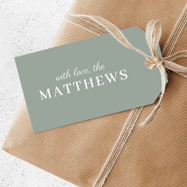 Sage Green Modern Minimalist Stylish Elegant Geschenkanhänger