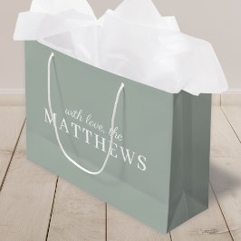 Sage Green Modern Minimalist Stylish Elegant Große Geschenktüte