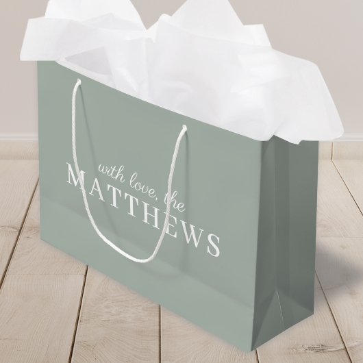 Sage Green Modern Minimalist Stylish Elegant Große Geschenktüte