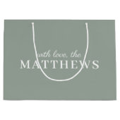 Sage Green Modern Minimalist Stylish Elegant Große Geschenktüte (Vorderseite)