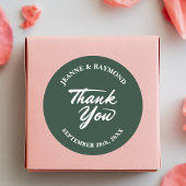 Sage Green Modern Minimalist Wedding Vielen Dank Runder Aufkleber