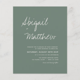 Sage Green Modern Minimalistisch Handwriting Weddi