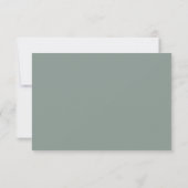 Sage Green Modern Minimalistisch I Wedding RSVP Ca Karte (Rückseite)